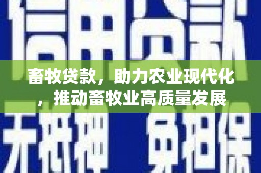 金阳畜牧贷款，助力农业现代化，推动畜牧业高质量发展
