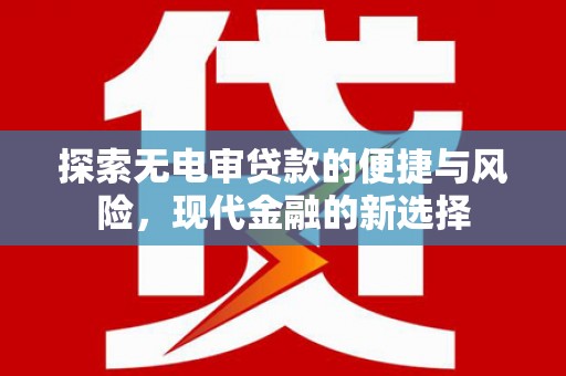 金阳探索无电审贷款的便捷与风险，现代金融的新选择