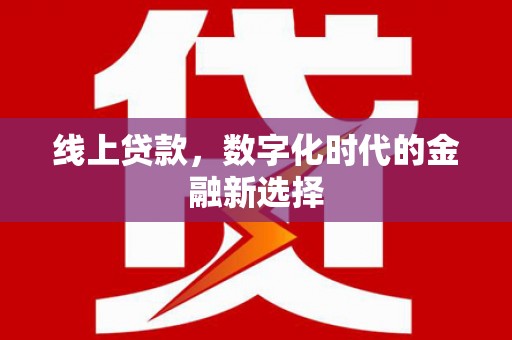 金阳线上贷款，数字化时代的金融新选择