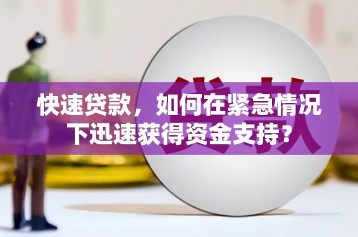 金阳快速贷款，如何在紧急情况下迅速获得资金支持？