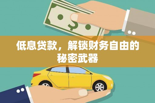 金阳低息贷款，解锁财务自由的秘密武器