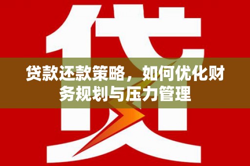 金阳贷款还款策略，如何优化财务规划与压力管理