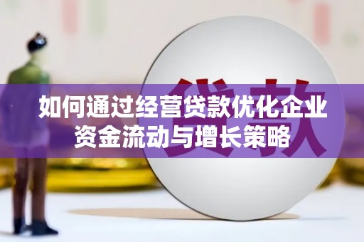 金阳如何通过经营贷款优化企业资金流动与增长策略