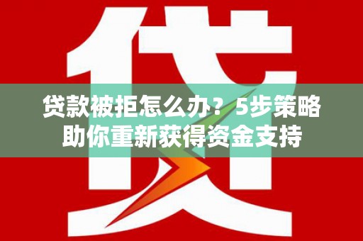 金阳贷款被拒怎么办？5步策略助你重新获得资金支持