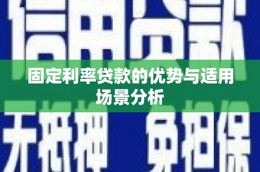 金阳固定利率贷款的优势与适用场景分析