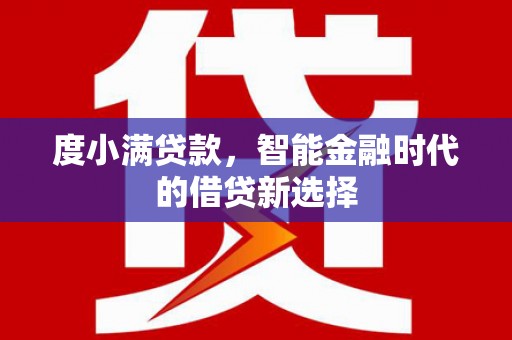 金阳度小满贷款，智能金融时代的借贷新选择