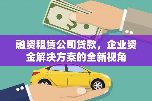 金阳融资租赁公司贷款，企业资金解决方案的全新视角