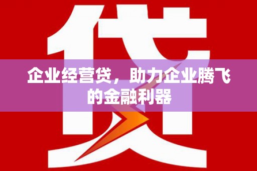 金阳企业经营贷，助力企业腾飞的金融利器
