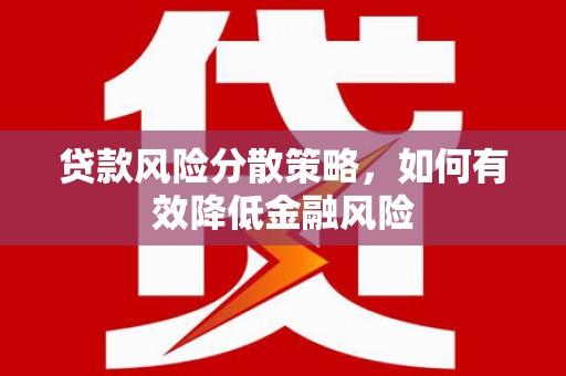 金阳贷款风险分散策略，如何有效降低金融风险
