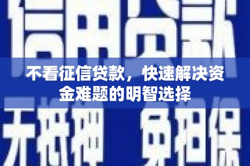 金阳不看征信贷款，快速解决资金难题的明智选择