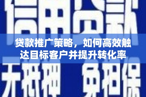 金阳贷款推广策略，如何高效触达目标客户并提升转化率
