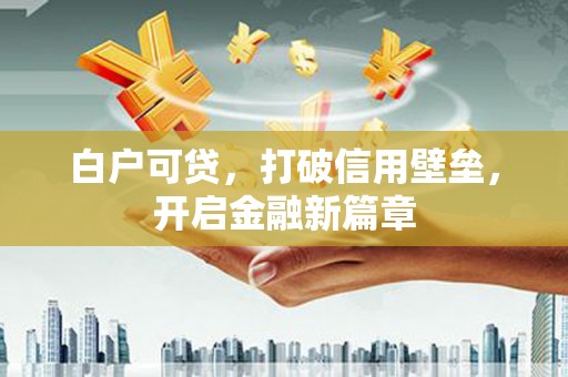 金阳白户可贷，打破信用壁垒，开启金融新篇章