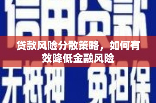 金阳贷款风险分散策略，如何有效降低金融风险