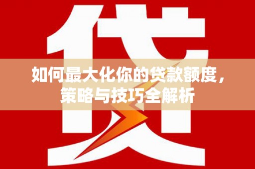 金阳如何最大化你的贷款额度，策略与技巧全解析