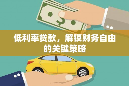金阳低利率贷款，解锁财务自由的关键策略