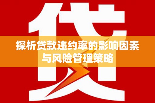 金阳探析贷款违约率的影响因素与风险管理策略