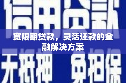 金阳宽限期贷款，灵活还款的金融解决方案