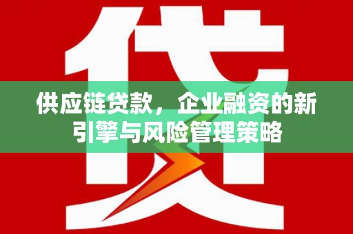 金阳供应链贷款，企业融资的新引擎与风险管理策略
