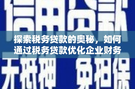 金阳探索税务贷款的奥秘，如何通过税务贷款优化企业财务