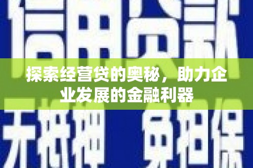 金阳探索经营贷的奥秘，助力企业发展的金融利器