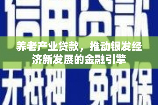 金阳养老产业贷款，推动银发经济新发展的金融引擎