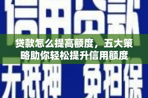 金阳贷款怎么提高额度，五大策略助你轻松提升信用额度